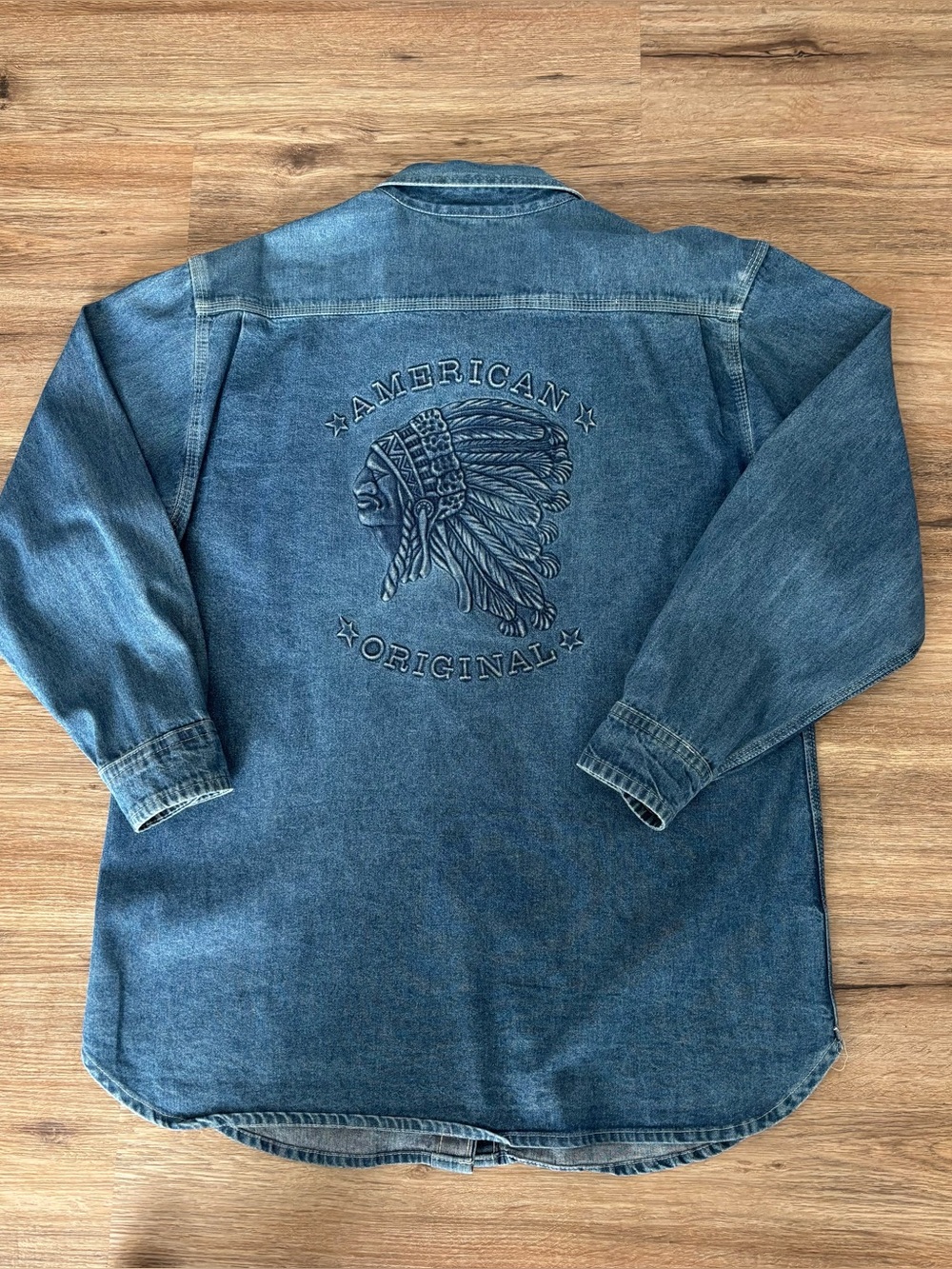 American Original embossed XL made in USA heavyweight jean shirt or jacket. - Picture 12 of 12